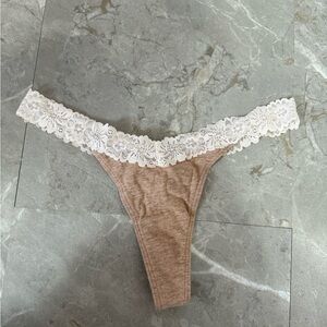 Victoria's Secret Brown Panties with Cream Lace